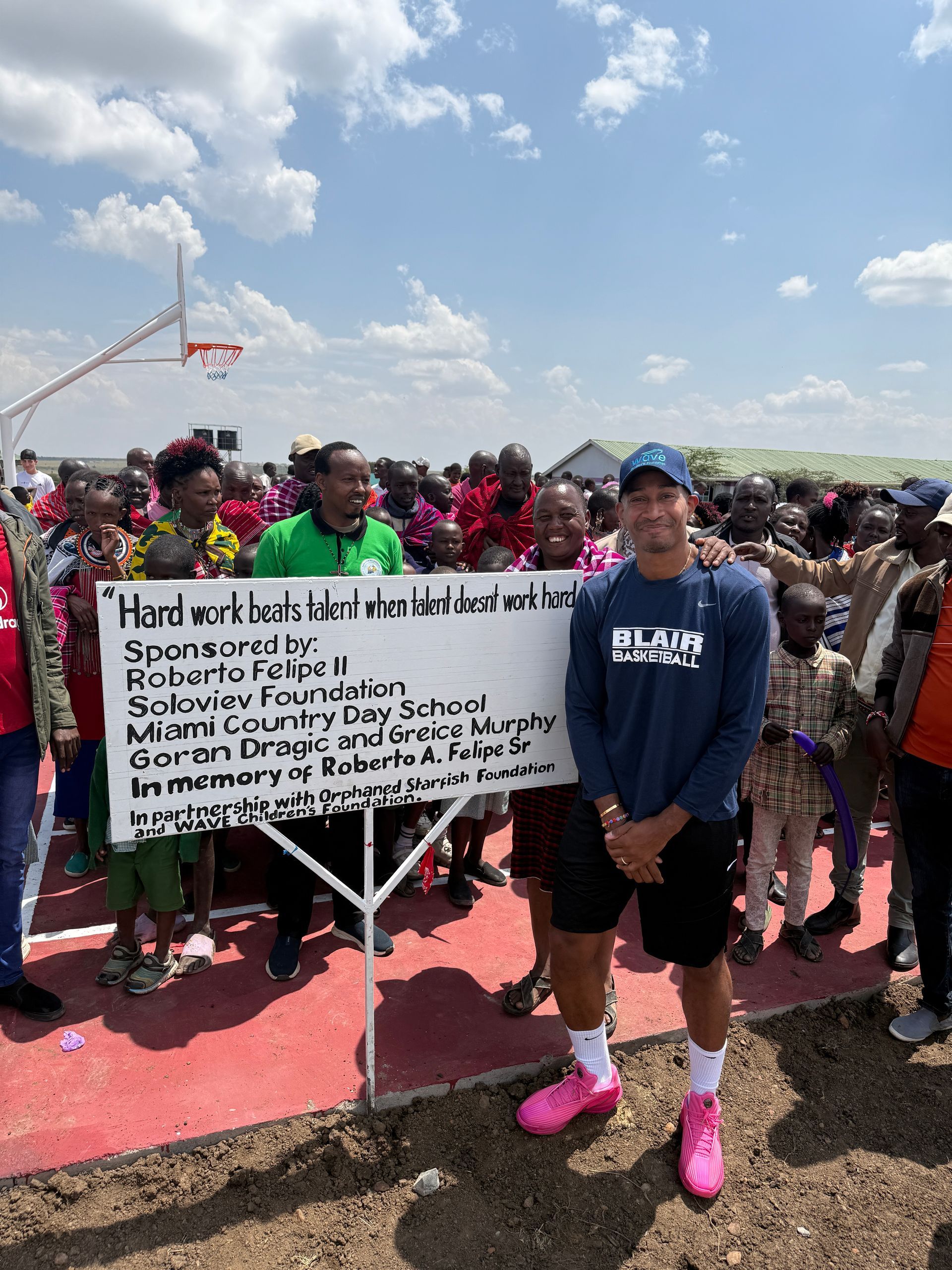 Expanding Opportunities Beyond Technology Massai Mara Kenya.  In memory of  Roberto Felipe Sr. new basketball  court  in dominican republic In partnership with orphaned starfish foundation and Wave Children's Foundation.  Sponsored by Miami Country Day School, Soloviev, Goran Dragic, Greice Murphy, Roberto Felipe II.  Andy Stein