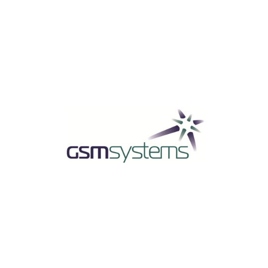A logo for gsmsystems with a star in the middle