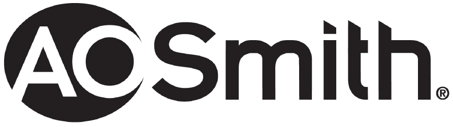 Black and white logo of A.O. Smith featuring the letters 