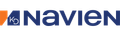 The Navien logo consisting of an orange triangle, a blue square with the white letters 