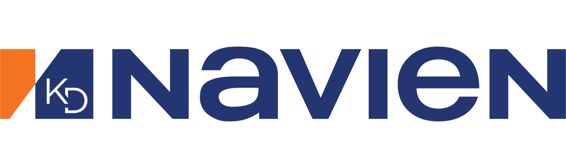 The Navien logo consisting of an orange triangle, a blue square with the white letters 