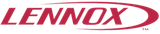 The red Lennox logo, featuring italicized lettering enclosed in an elongated oval shape.