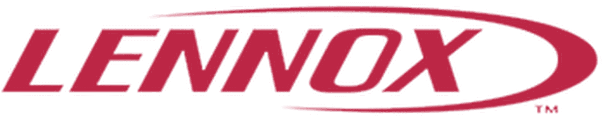 The red Lennox logo, featuring italicized lettering enclosed in an elongated oval shape.