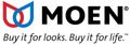 The Moen company logo featuring a red and blue water droplet icon next to the brand name and slogan.