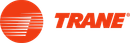 The Trane logo featuring an orange circle with horizontal white lines to the left of the orange word 