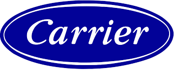 The Carrier brand logo featuring white text inside a blue oval.