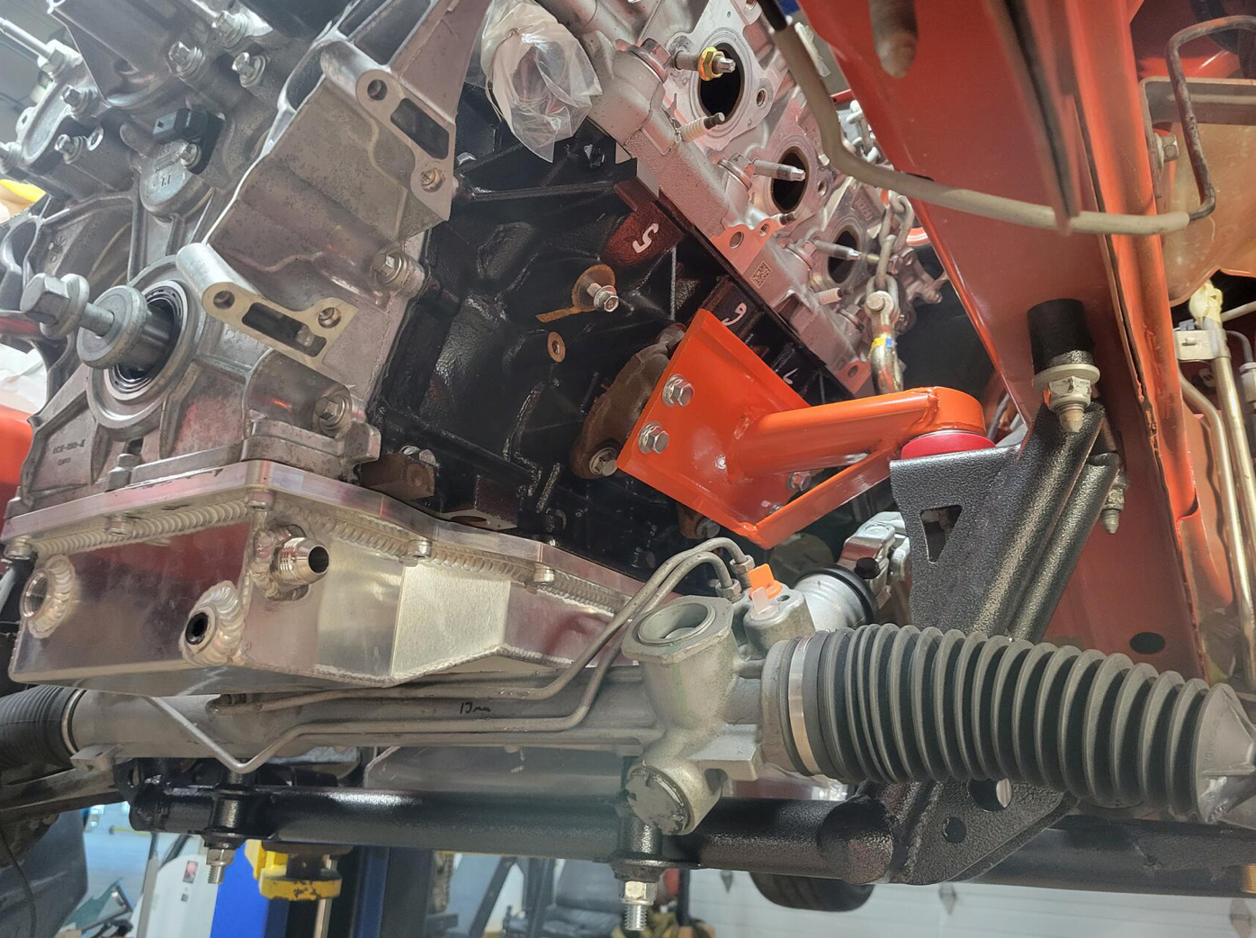 Custom fabricated mounts for engine