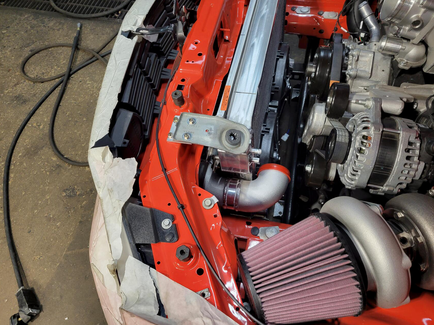Built cooler stack with radiator, AC condenser, intercooler.