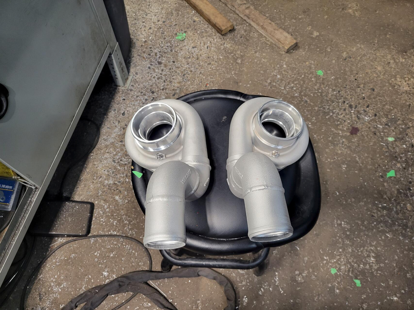 cut and welded elbows onto compressor housings and hot side charge piping1