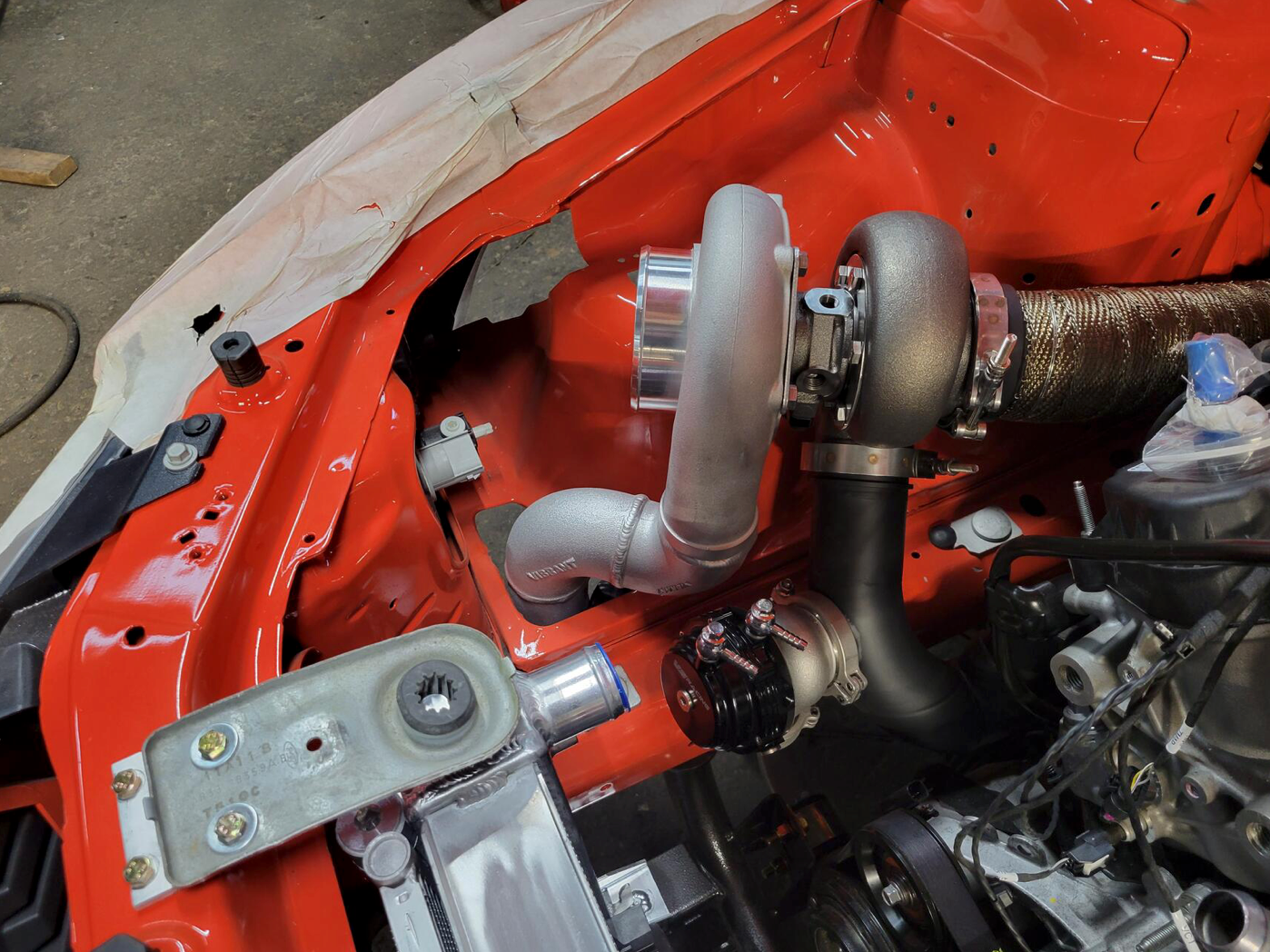 cut and welded elbows onto compressor housings and hot side charge piping2