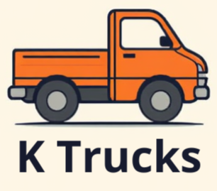 Orange cartoon pickup truck with 
