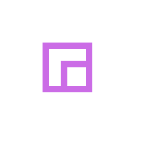 Logo Crystal Clear Epoxy Inc company logo which is 2 squares intersected at each corner (bottom right and top left) one purple and one white that create the acronym
