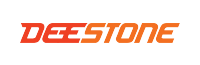A red and orange deestone logo on a white background
