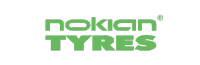 The logo for nokian tyres is green and white on a white background.