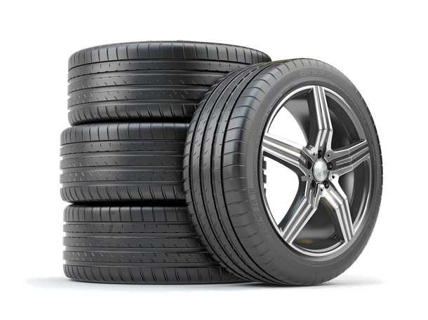 The tires are stacked on top of each other on a white background.