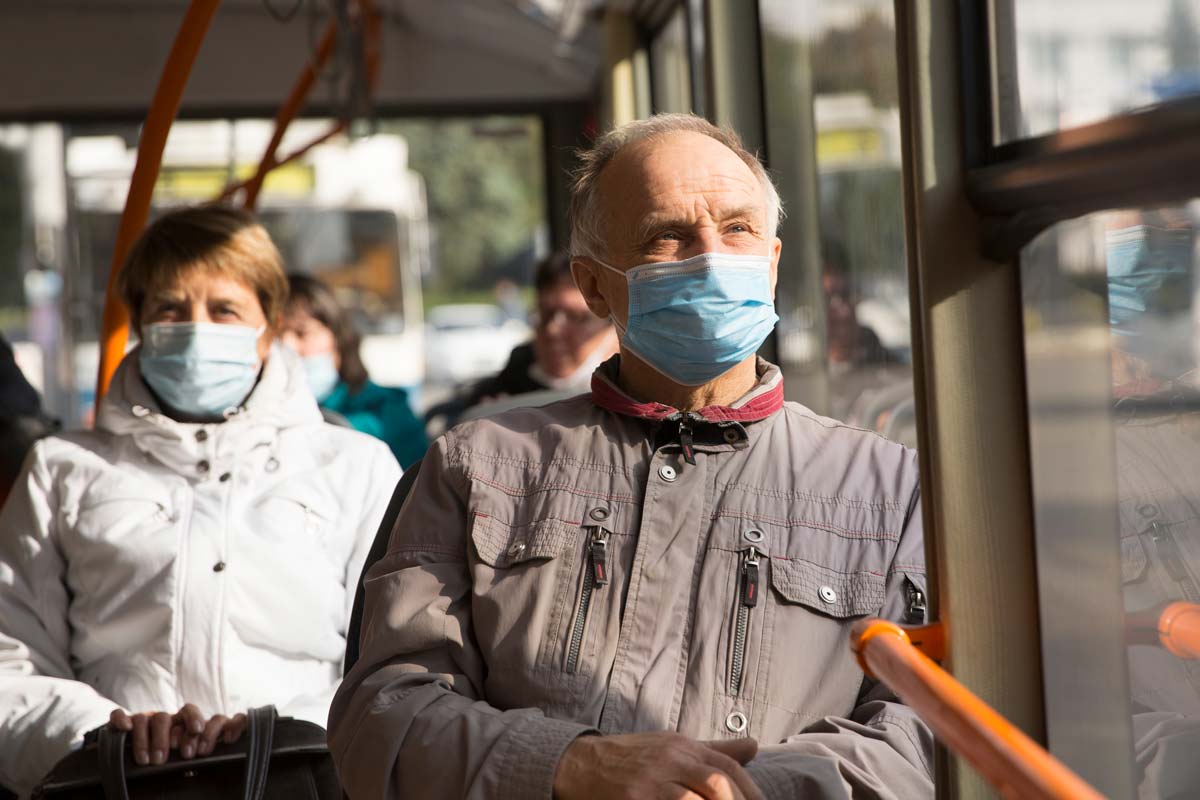 riders wearing masks