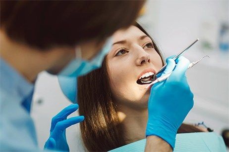 checking the teeth