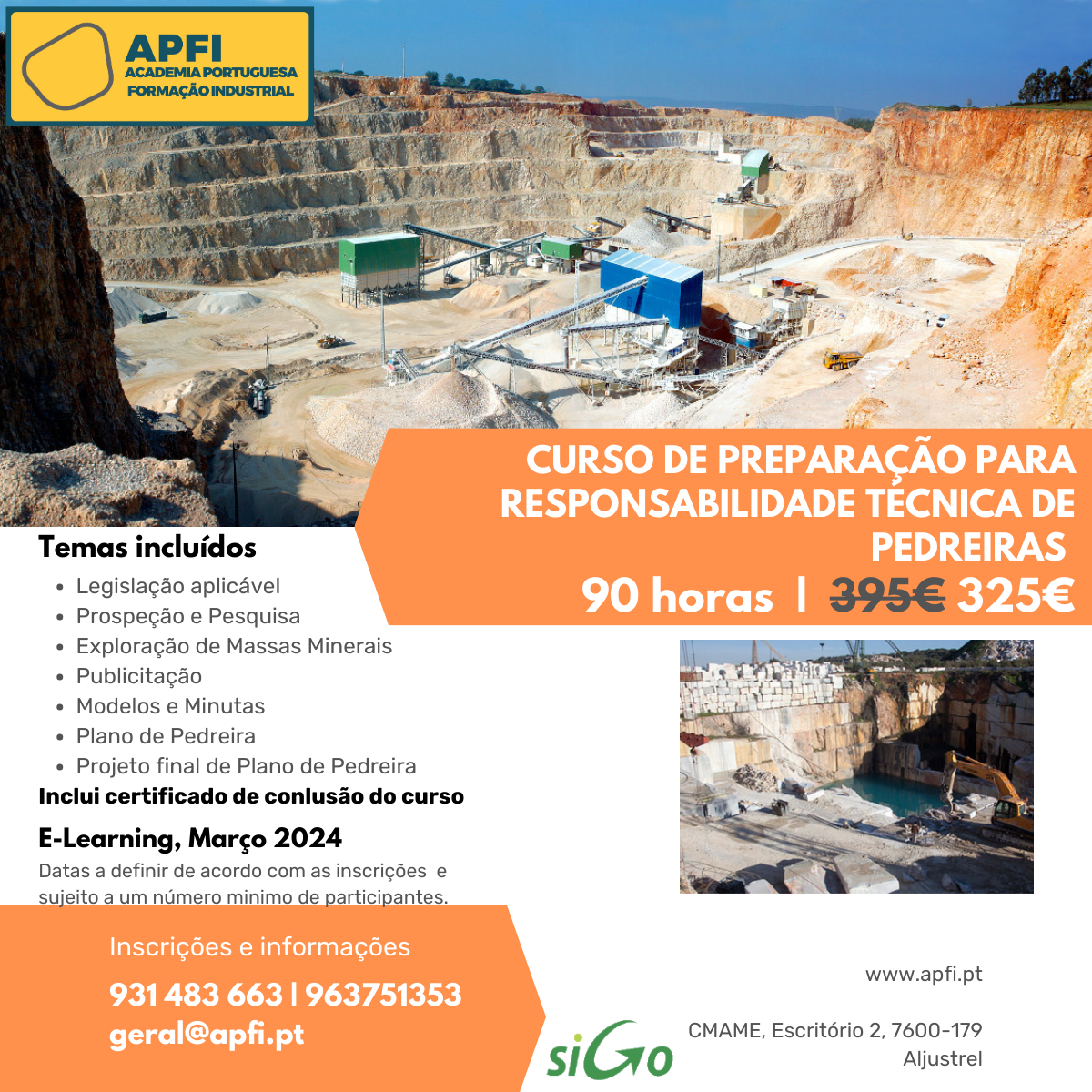 Curso Preparação Técnica Pedreiras APFI DGEG Diretor