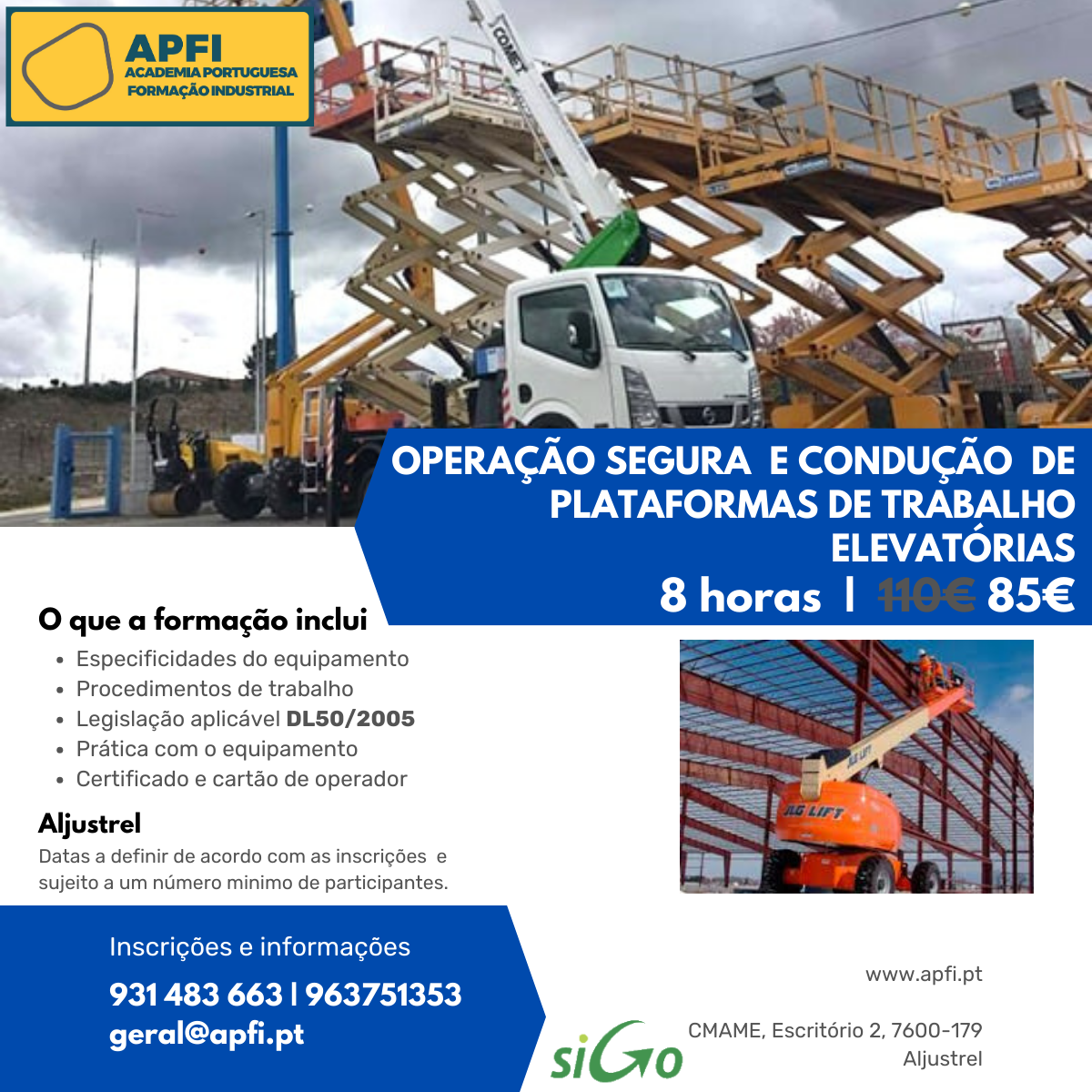 Operação Segura de Plataformas de Trabalho Elevatórias APFI MINEXPERTS