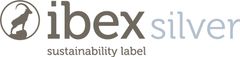 Ibex Silber Nachhaltigkeitslabel-Logo auf weißem Hintergrund