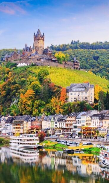 river village with castle