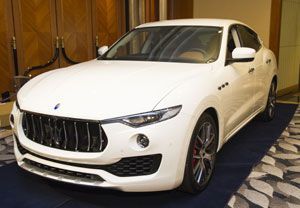 Maserati car on display at gala event at Hilton Nagoya
