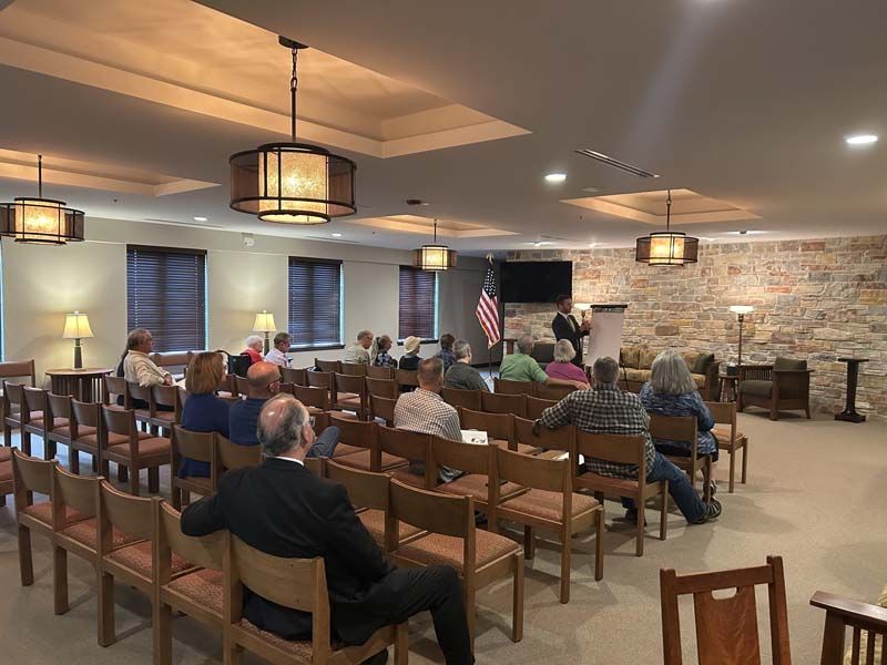 Exterior and interior photos of Hultgren Funeral Home and Cremation Center Carol Stream Location