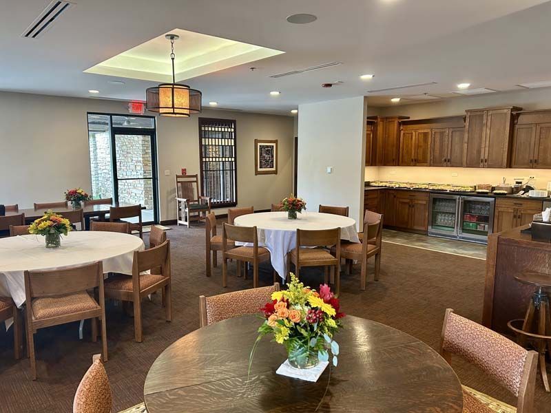 Exterior and interior photos of Hultgren Funeral Home and Cremation Center Carol Stream Location