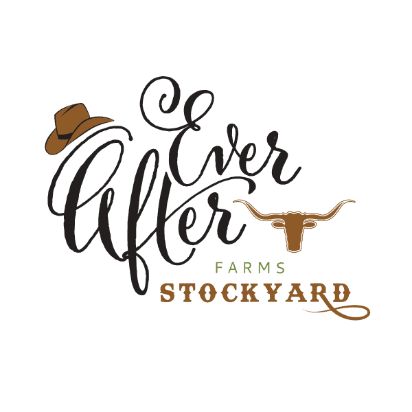 Clever Cattle Farms Stockyard logo with cowboy hat, longhorn, and brown script text