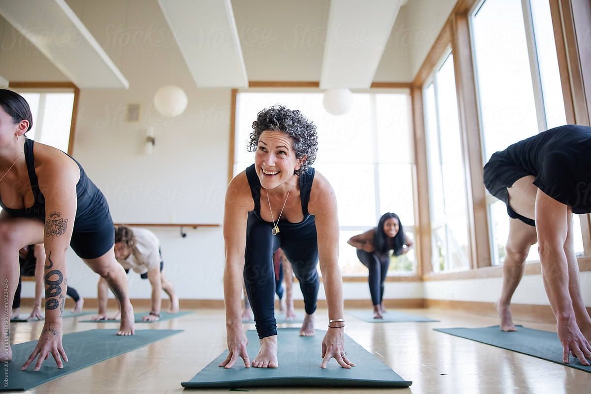 Group workout class in the fitness studio at Park Center at Seven Oaks