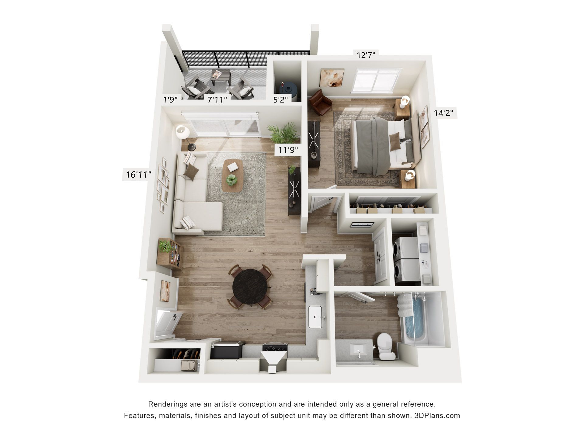 Park Center at Seven Oaks A1 apartment floor plan layout
