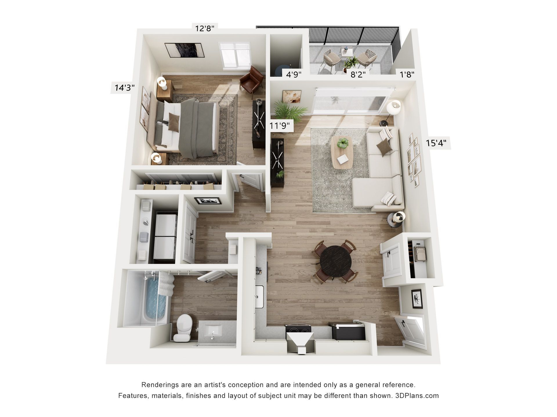 Park Center at Seven Oaks A2 apartment floor plan layout