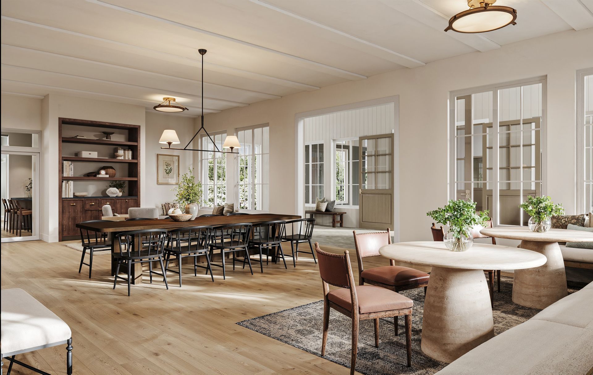 Stylish co-working lounge and dining space interior at Park Center at Seven Oaks