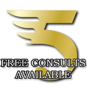 A gold sign that says free consults available