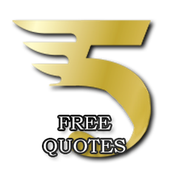 A gold number 5 with the words free quotes below it