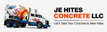 JE HITES CONCRETE logo in black and orange, with Idaho, Oregon, Nevada listed below