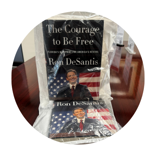 Two copies of Ron DeSantis' book