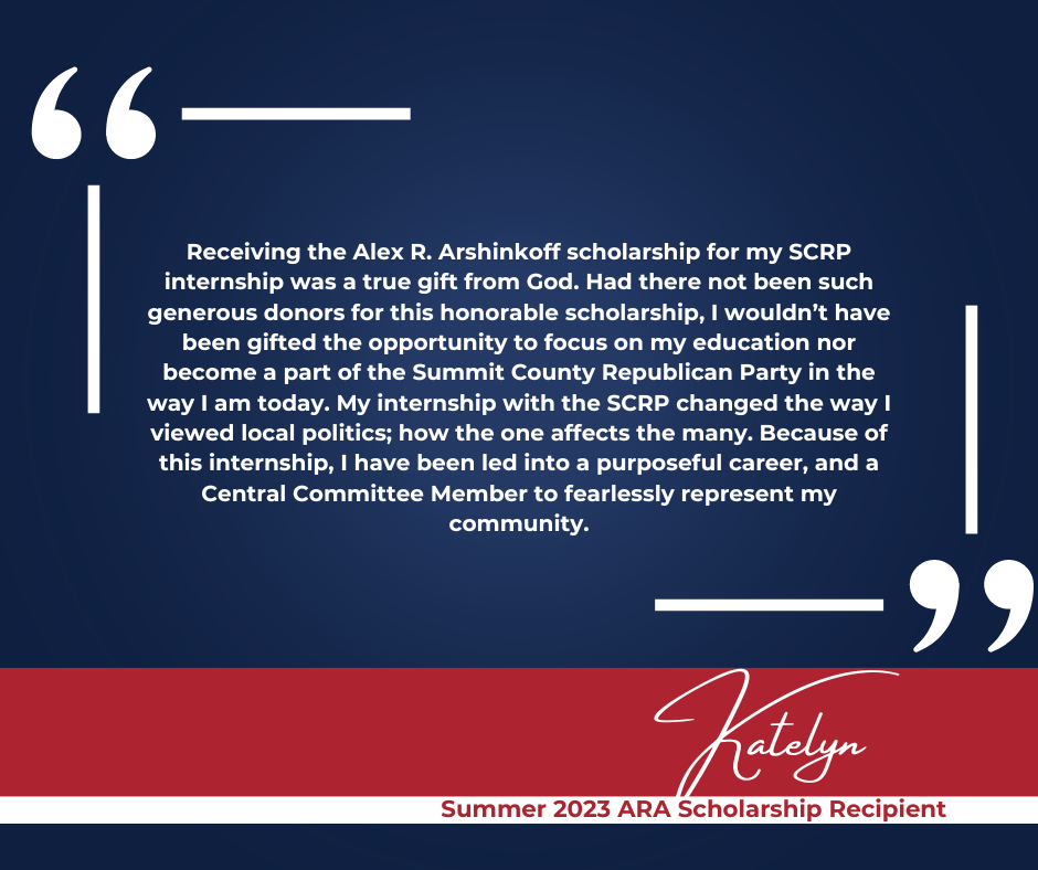 Quote card: Katelyn, a Summer 2023 ARA Scholarship recipient.