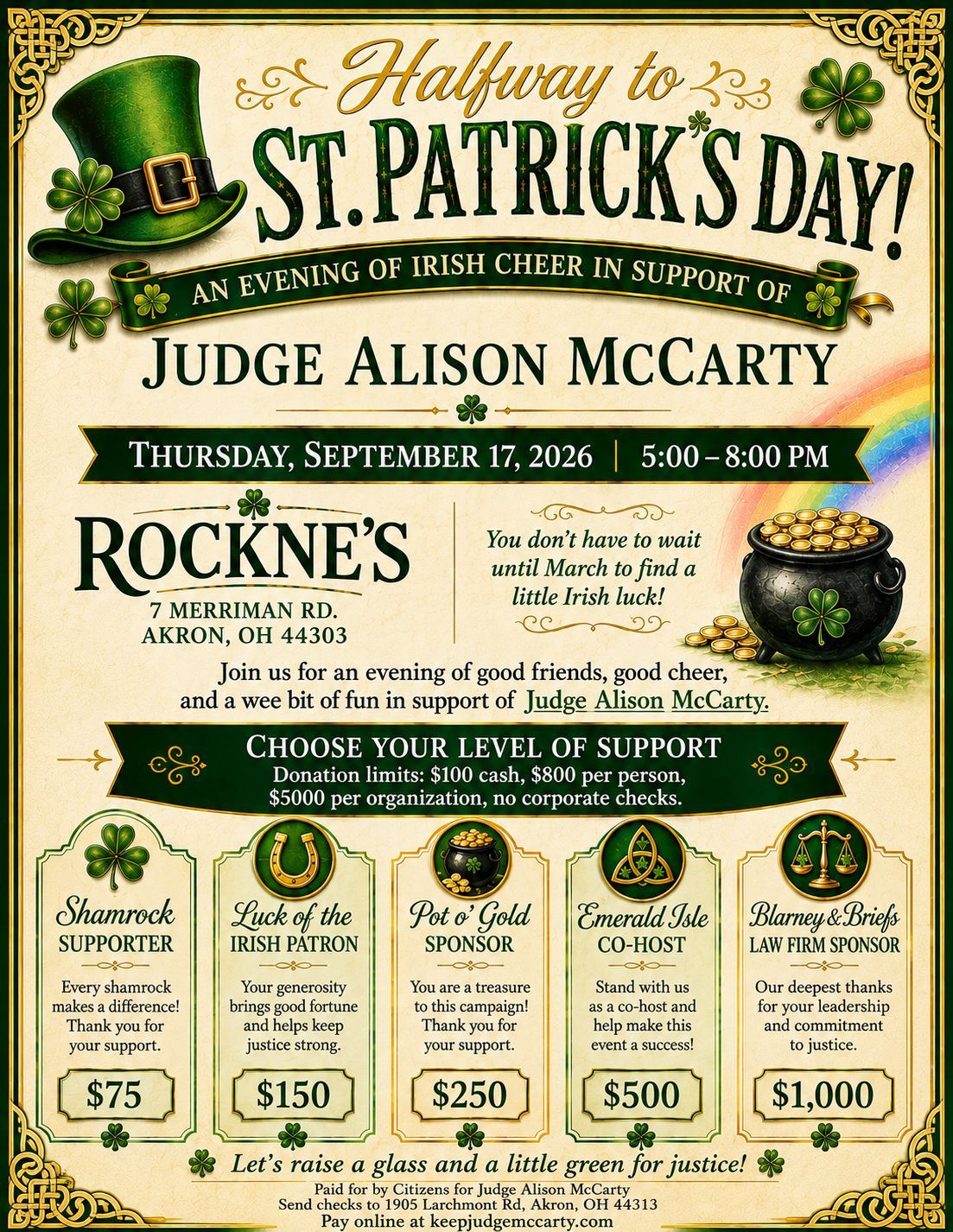 Summit County Republican Party Christmas Party flyer: Tuesday, December 9th at Portage Country Club. Features raffle items, including Apple tech.