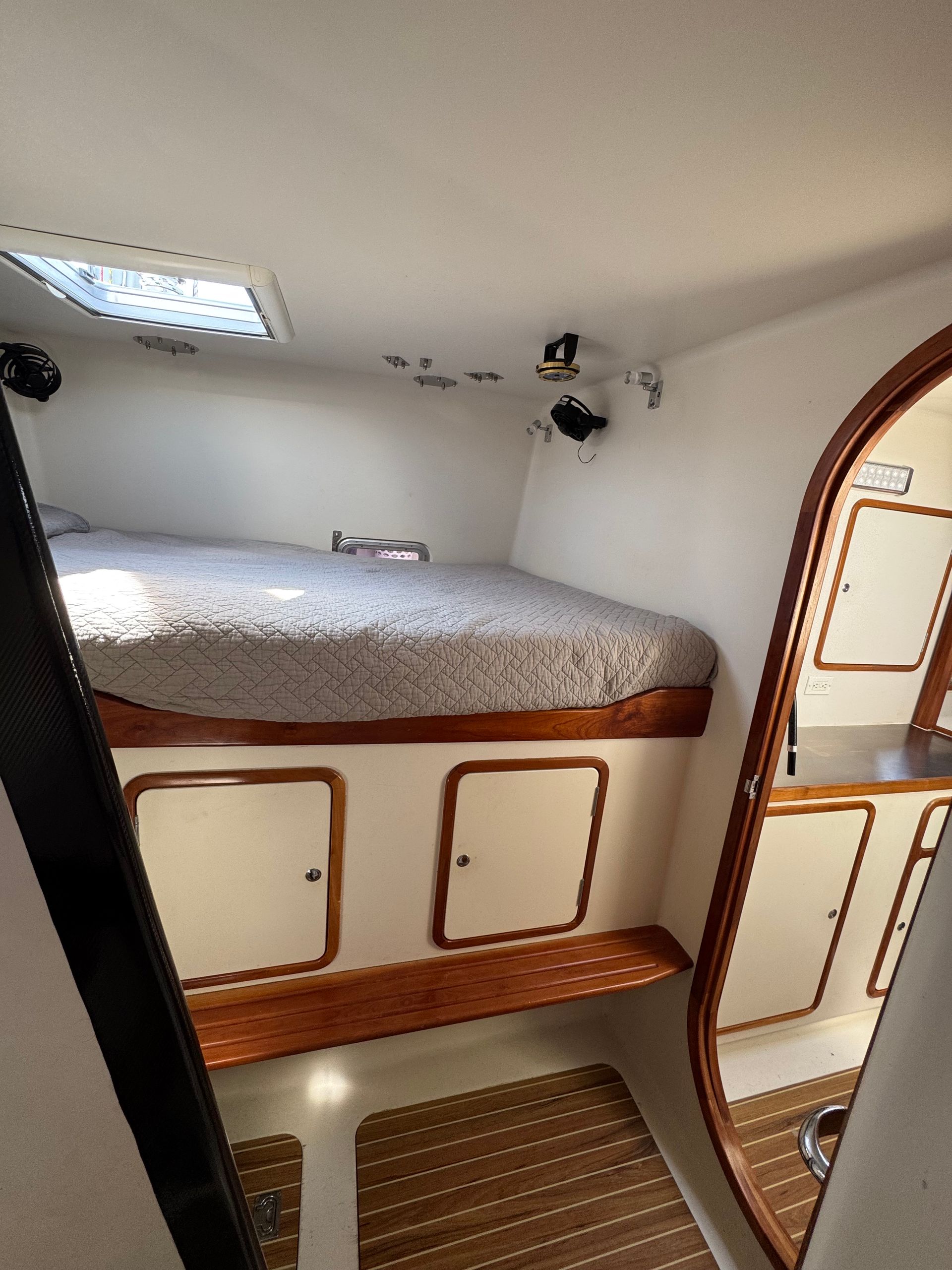 Chris White performance sailing catamaran Atlantic 48 ZEN private listing Rhode Island port queen cabin