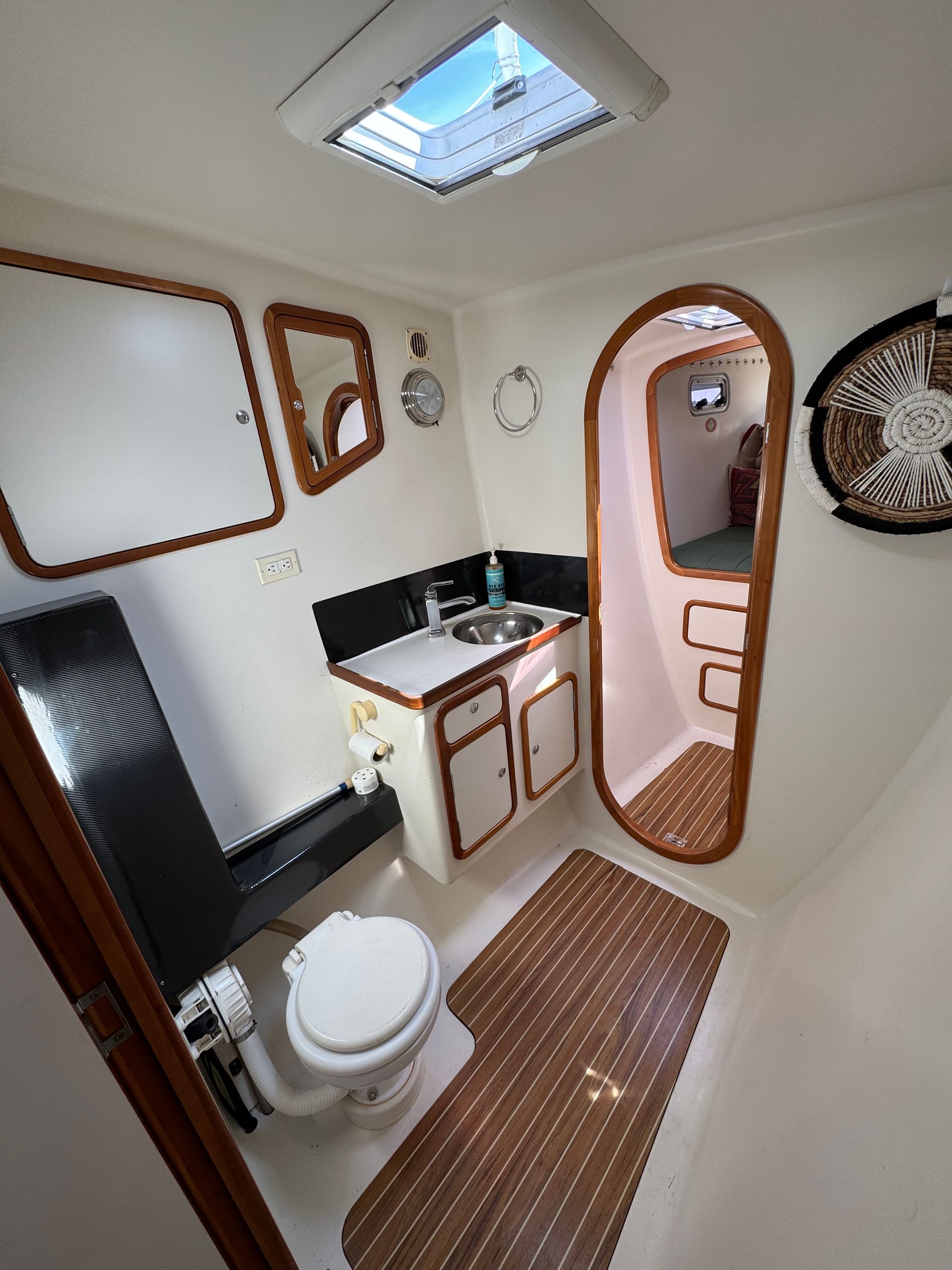 Chris White performance sailing catamaran Atlantic 48 ZEN private listing Rhode Island starboard head levac