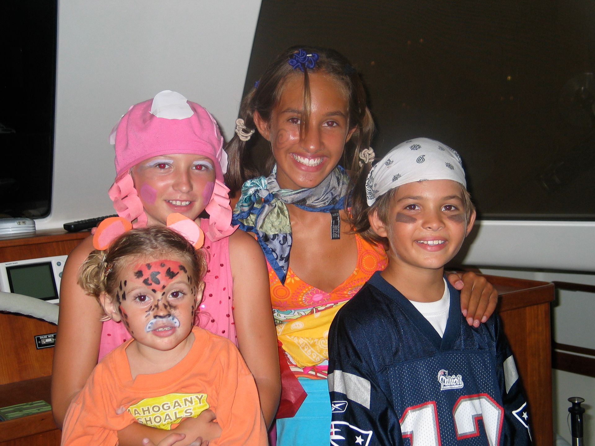 sailing kids in costume living aboard boats in Bonaire for Halloween