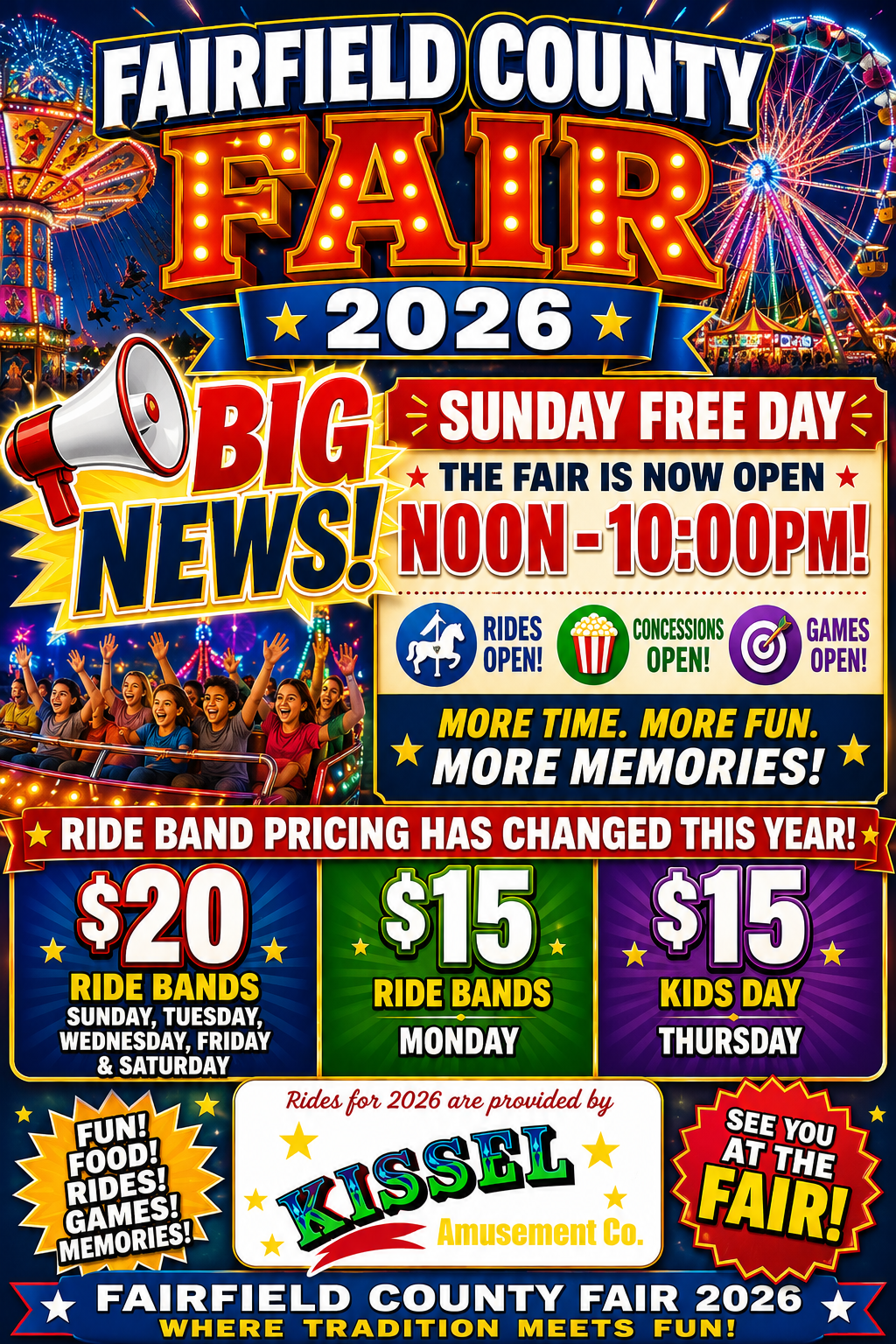 Sunday Midway Hours Have CHANGED