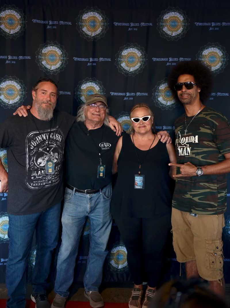 Selwyn Birchwood Wiregrass Blues Festival also pictured Scott rambin, Gary Anton, and Donnia Rambin