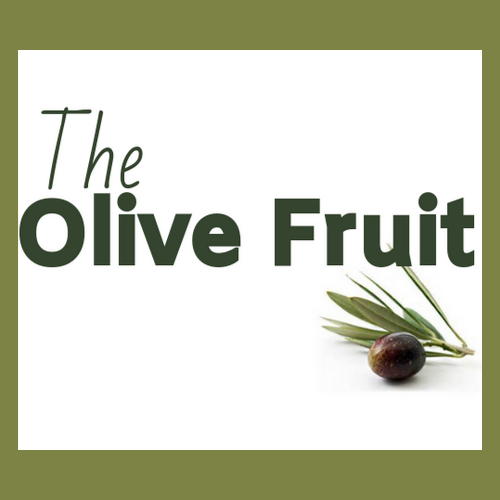 The Olive Fruit logo with text in dark green and an olive and leaves on a white background.