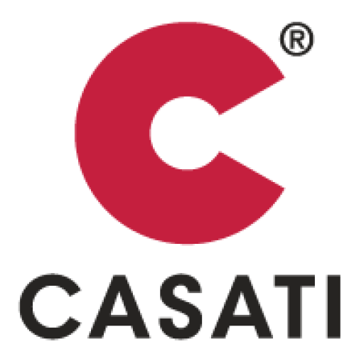 Logo CASATI con una C stilizzata rossa e la scritta nera su sfondo bianco.