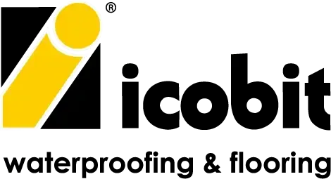 Logo di Iconit per impermeabilizzazione e pavimentazione con icona nera e gialla e testo in grassetto