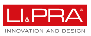 Logo LI&PRA in rosso e bianco con lo slogan