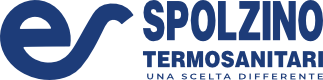 Logo di Spolzino Termosanitaria in blu, con icona stilizzata