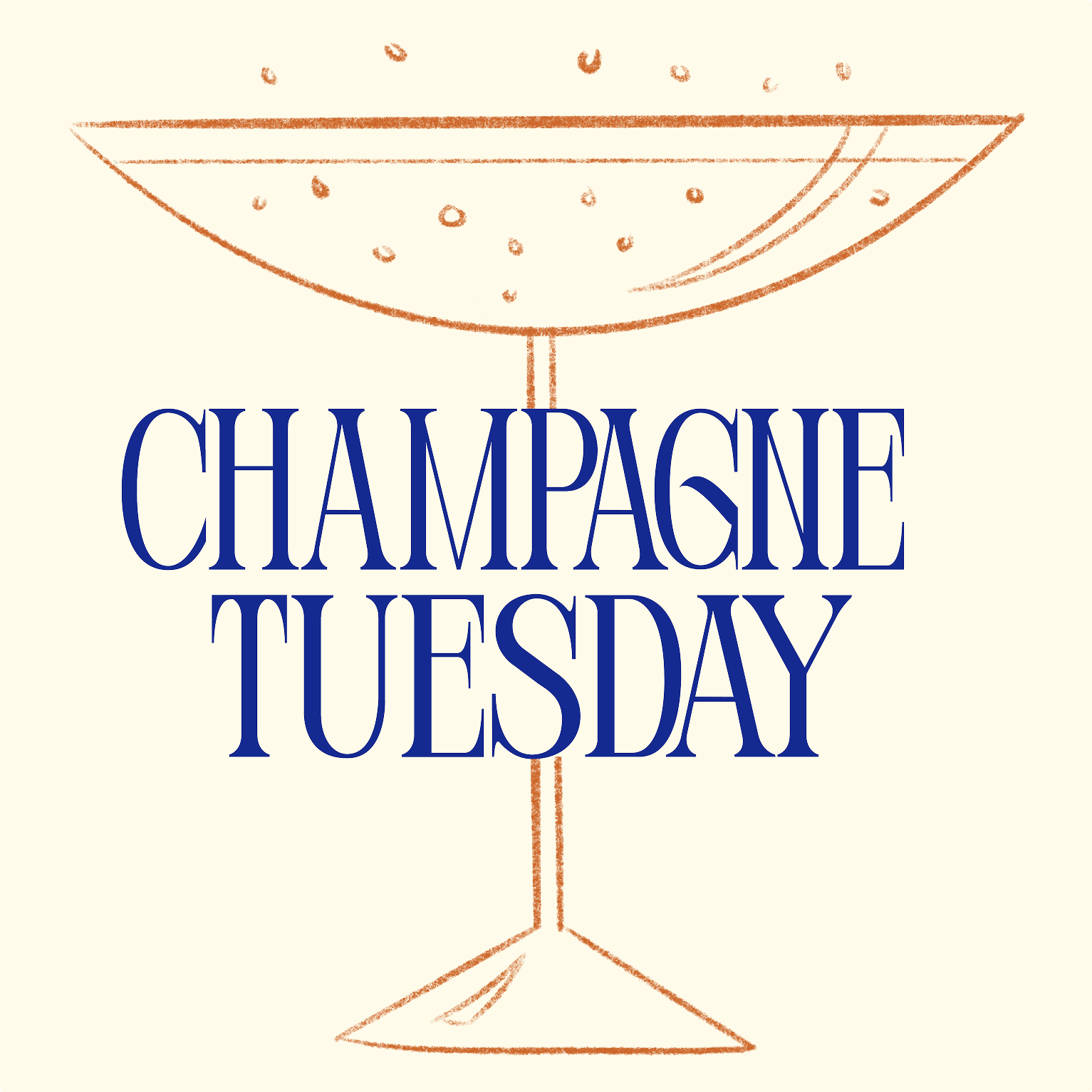 A champagne glass illustration with